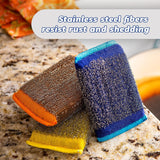 Scrub Daddy Steel Scour Pads - Scour Daddy Steel - Stainless Steel Scouring Pads for Dishes, Pots, Pans and Grill, Scrubbers for Kitchen and Bathroom, Soft in Warm Water, Firm in Cold - 2ct