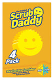 Original Scrub Daddy Sponge - Scratch Free Scrubber for Dishes and Home, Odor Resistant, Soft in Warm Water, Firm in Cold, Deep Cleaning Kitchen and Bathroom, Multi-use, Dishwasher Safe, 4ct
