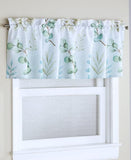 Botanical Leaves and floral Accents Window Valance with Rod Pocket