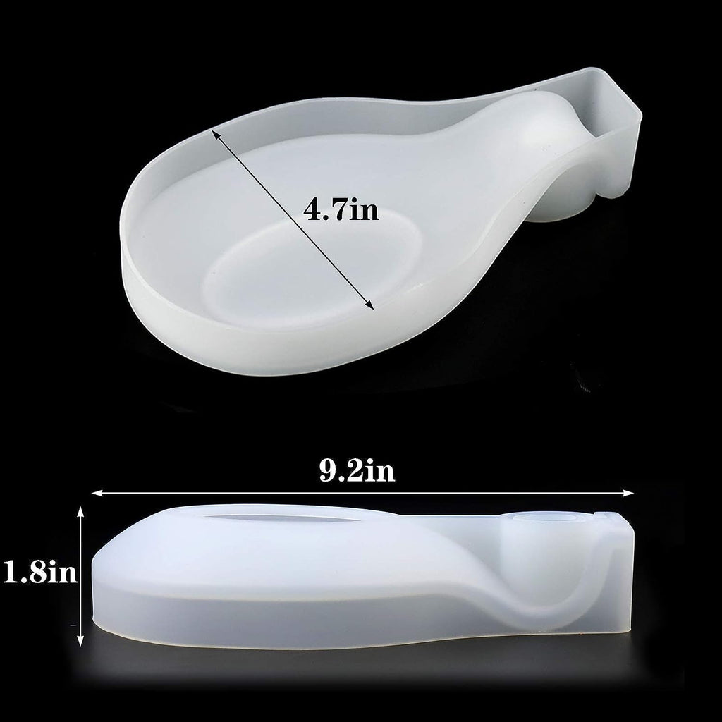 Palksky Spoon Holder Resin Mold,Large Rolling Tray Silicone Mold Epoxy Casting Flexible Almond-Shaped for Stove Top Rest Home Decoration Kitchen Utensil Jewelry Holder DIY Craft Fruit Candy Tray