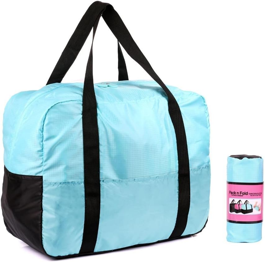 KARLA HANSON Pack n Fold Foldable Travel Duffel Bag (Blue)