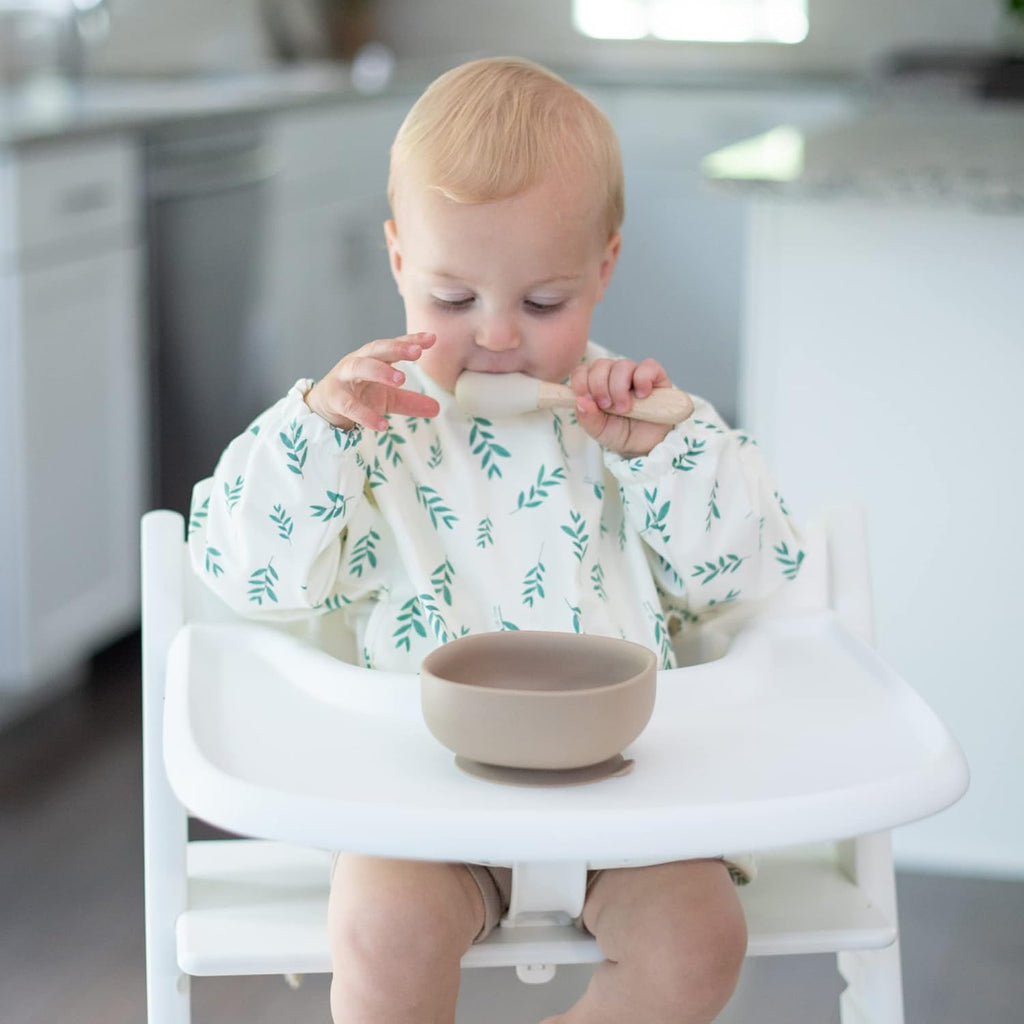Little Keegs Long Sleeve Baby Bibs - Toddler Art Smock Feeding Baby Apron Eating Shirt Waterproof Wearable Full Sleeved Bib