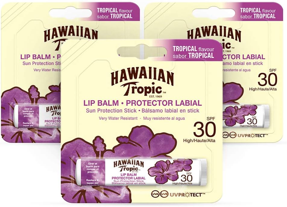 HAWAIIAN tropic Lip Balm- Sunscreen Lip Balm SPF 30, Tropical Flavour, 700 g