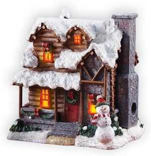 Collections Etc Smoking Country Christmas Cabin Incense Burner