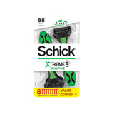 Schick Xtreme 3 Sensitive Skin Disposable Razors for Men, 8 Count (Pack of 3) Packaging may Vary