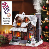 Collections Etc Smoking Country Christmas Cabin Incense Burner