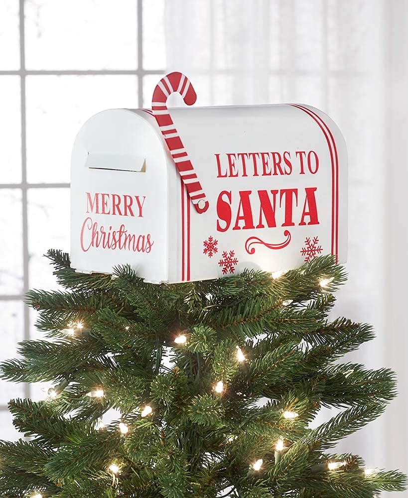 Letters to Santa Mail Box Christmas Tree Topper - Vintage Holiday Accent