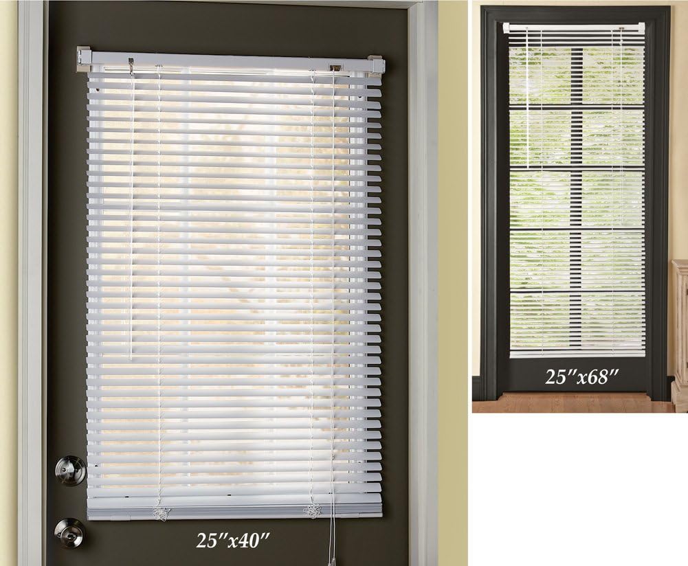Collections Etc Easy Install Magnetic Blinds, 1" Mini Quick Snap on/Snap Off, for Steel Metal Door Windows, White, 25" X 40", White