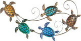 Vibrant Sea Turtle Iron Scrolling Wall Décor: Artistic Coastal Charm for Your Home