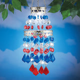 Solar Powered Patriotic Tiered Crystal Dangler: Illuminate Your Patriotism with Sparkling Elegance