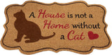 Collections Etc A House is Not A Home Without A Cat Scalloped Edge Coco Mat