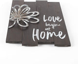 The Lakeside Collection Wall Sign with 3D Flower, Word Art, Rustic Farmhouse Look