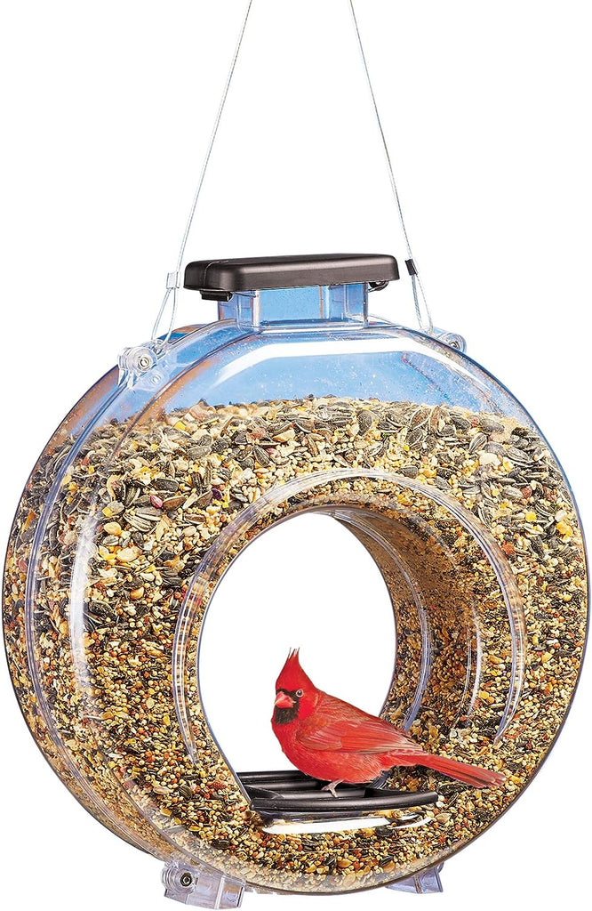 Crystal Clear Canteen-Style Fly-Through Bird Feeder: Unobstructed Views for Bird Watching Delight