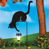 Solar Lantern Cat Garden Stake: Whimsical Outdoor Decor with LED Light - Enhance Your Garden with Adorable Cat Holding Solar-Powered Lantern