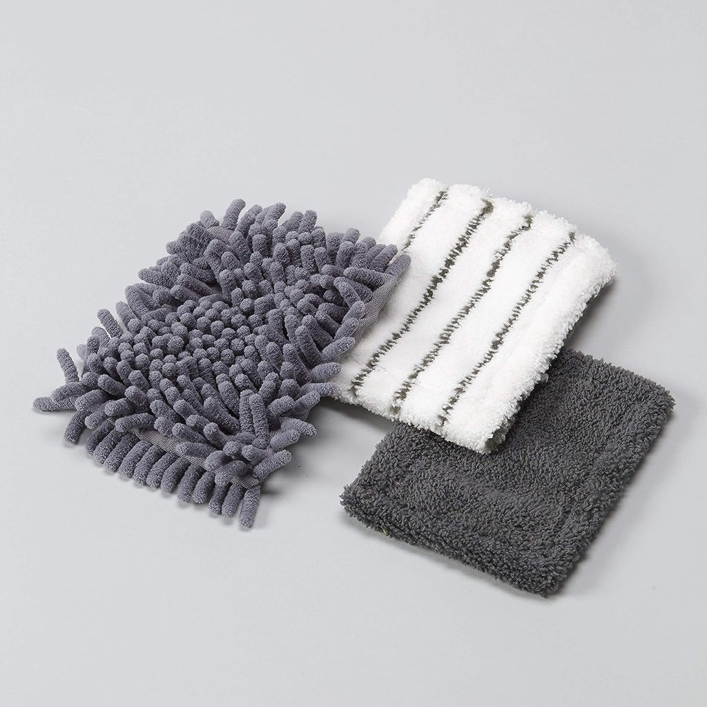 Microfiber Extending Pole Duster and Brush Refill Pads Set - 3 Pieces