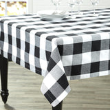 The Lakeside Collection Buffalo Check Tablecloth - Farmhouse Dining Table Cover - Black/White 60x84