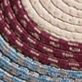 Collections Etc Braided Laundry Room Floor Runner Rug with Blue and Burgundy Border, 20" x 48", Blue