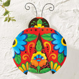 Collections Etc Hand-Painted Colorful Ladybug Indoor& Outdoor Wall Decor