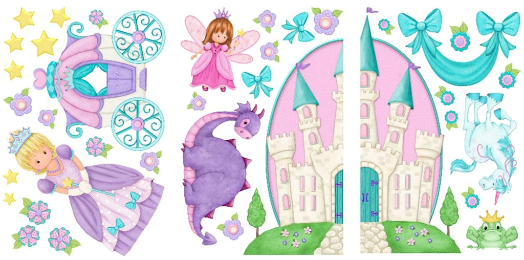 Princess Camryn Stickers Wall Decals Children Bedroom Decor Castle Carriage Fairies Unicorn