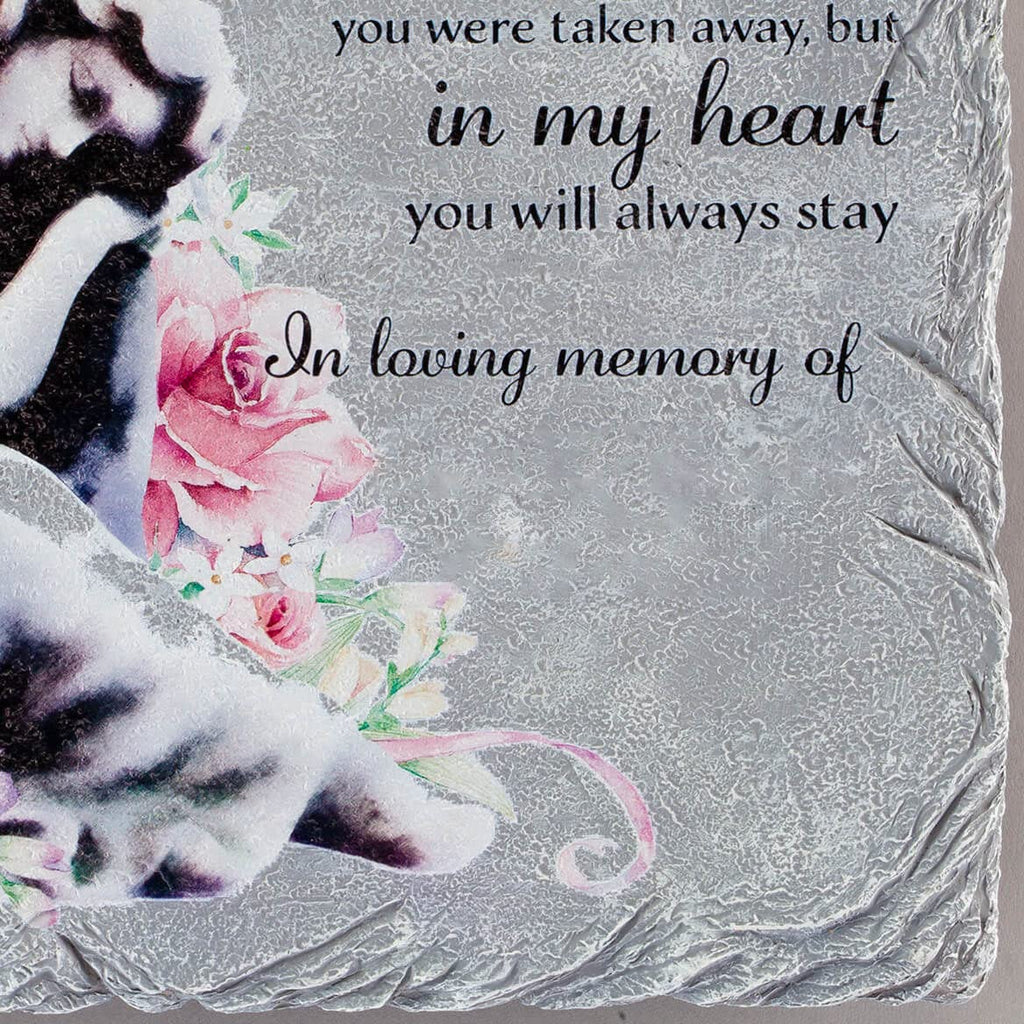 Personalized Floral Angel Garden Stone In Loving Memory 2 Lines Personalization Resin
