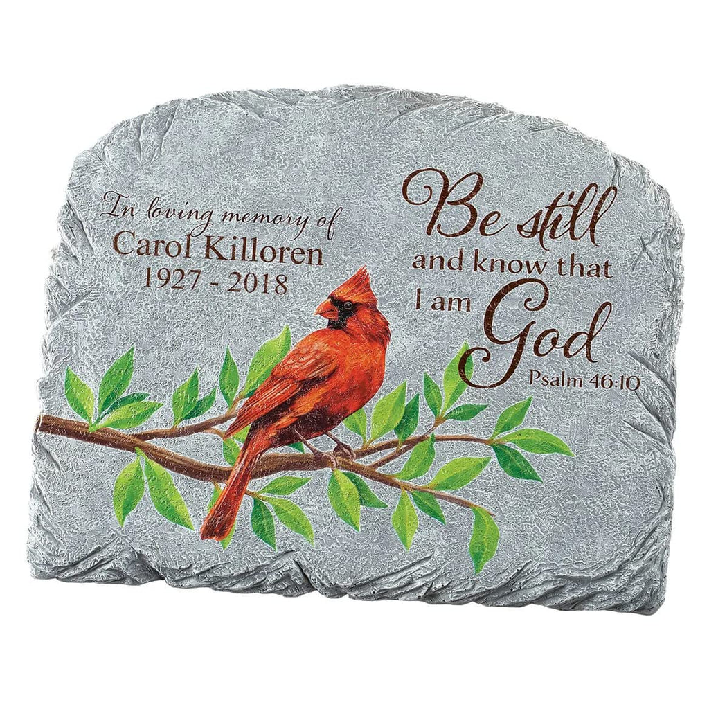Personalized Cardinal Memorial Garden Stone In Loving Memory Resin 2 Lines of Personalization