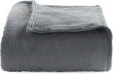 Fleece Bed Blanket - Fall/Winter Warm Bedding - F/Q, Dark Gray