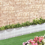 Versatile White Picket Fence Garden Border Set - Enhance Your Landscape with 4 Flexible Pieces