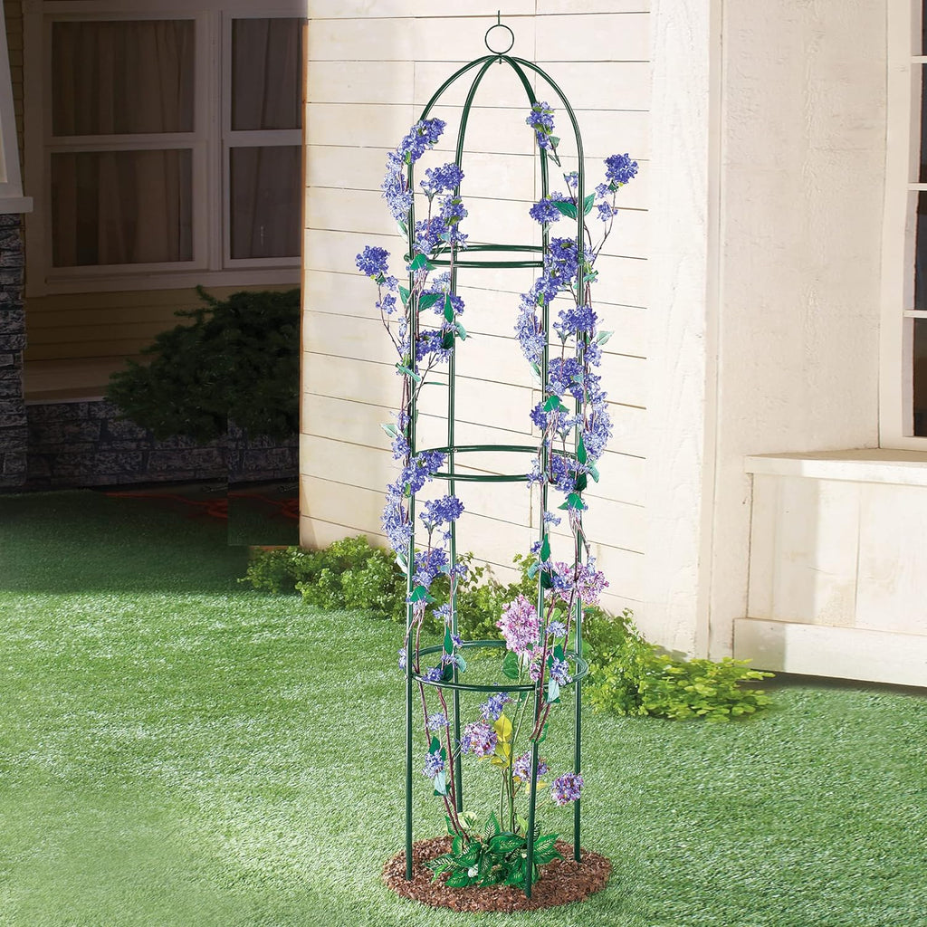 6ft Garden Plant Trellis | Heavy-Duty Green Vine Support Stake | Climbing Plant Stand for Vegetables, Flowers, and Vines
