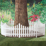 Versatile White Picket Fence Garden Border Set - Enhance Your Landscape with 4 Flexible Pieces