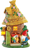 Solar-Powered Gnome Hut Outdoor Garden Statue: Enchanting Decor with Eco-Friendly Lighting