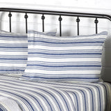 Striped Farmhouse Bed Sheet Set with Pillowcases - 4 Pieces - Queen