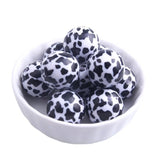 Cow Print 20 mm Bubblegum Beads 20mm Chunky Cowprint Black and White Beads for Keychains Beads for Badge Reals Beads for Jewelry Western Cow