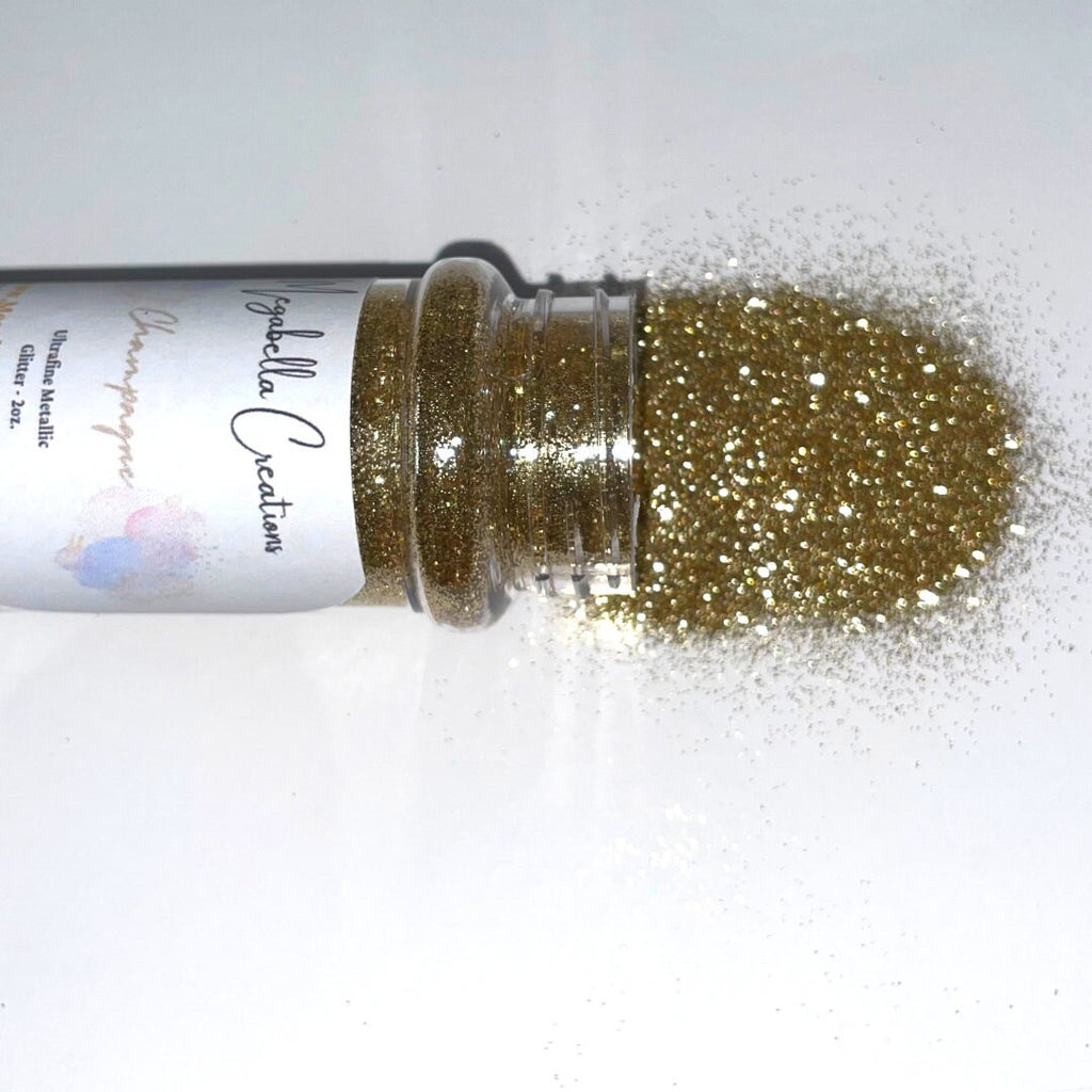 4oz Ultrafine Champagne Gold Metallic Glitter Nail Art Resin 2 pack - 2oz Bottles Glitter for Crafts Glitter for Resin Fine Gold Glitter
