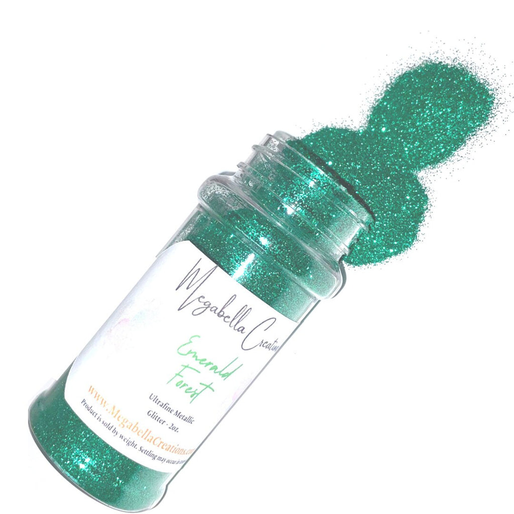 4oz Ultrafine Emerald Forest Green Metallic Glitter Nail Art Resin Crafts 2 pack - 2oz Bottles Green Craft Glitter Green Resin Glitter Fine