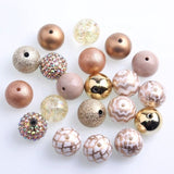20mm Bubblegum Beads Mixed Lot Gold Keychains Chunky 20 Pack Bulk