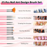 Complete Acrylic Nail Art Design Kit with Glitter, Dotting, Painting Tools, and Manicure Brushes